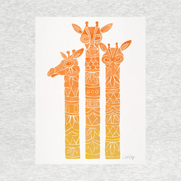 Giraffes Orange Ombre by CatCoq